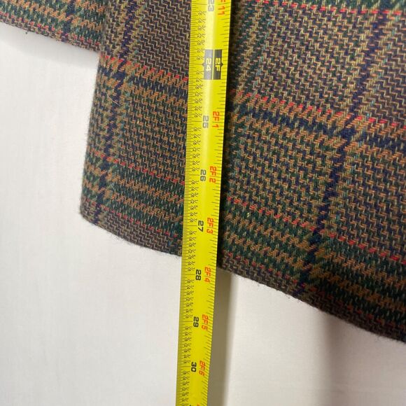 Vtg Wool Blend Plaid Blazer Jacket Sz 12 Academia Preppy Check Tweed 80s - Picture 8 of 9